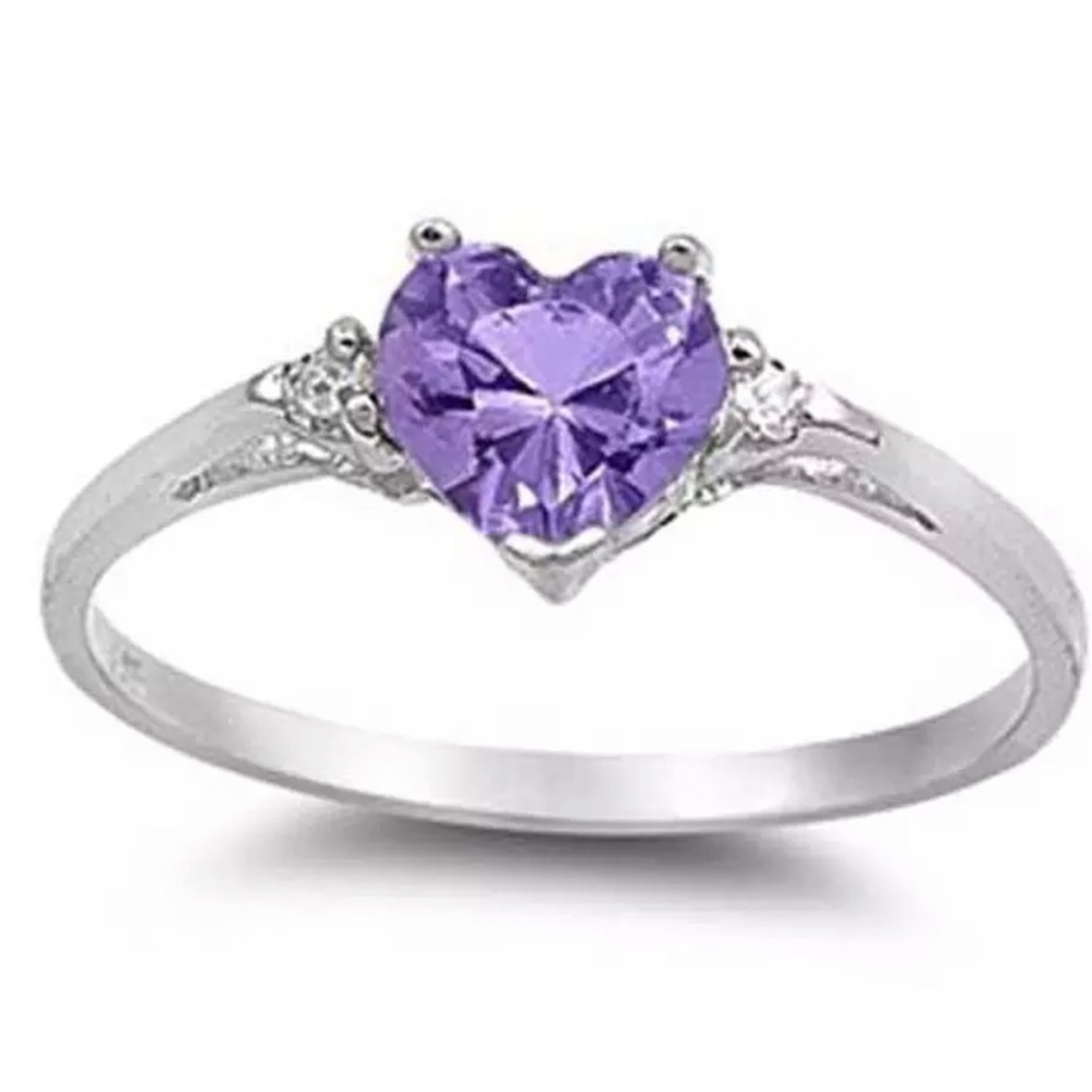 925 sterling silver plated Elegant Purple Series Cubic Zircon Rings for Women